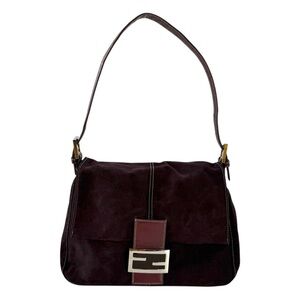 Fendi Suede Mamma Baguette Shoulder Bag